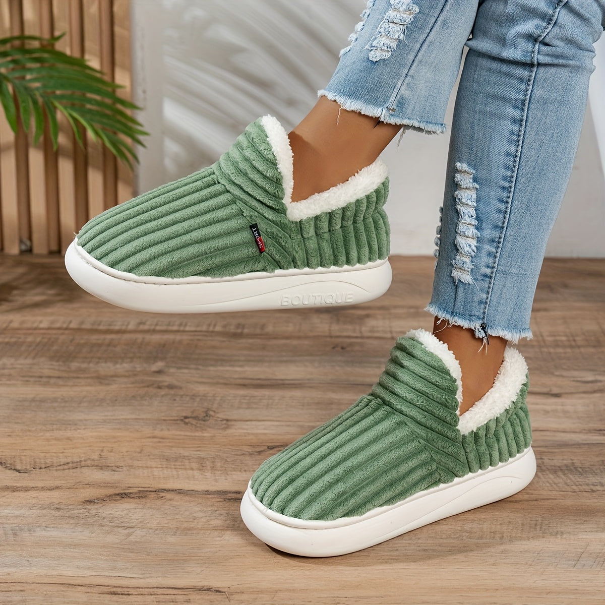 Maureen | Cozy Plush-Lined Corduroy Slippers