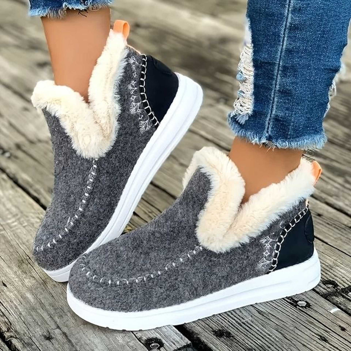 Winnie | Cozy Faux-Fur Lined Slip-On Boots