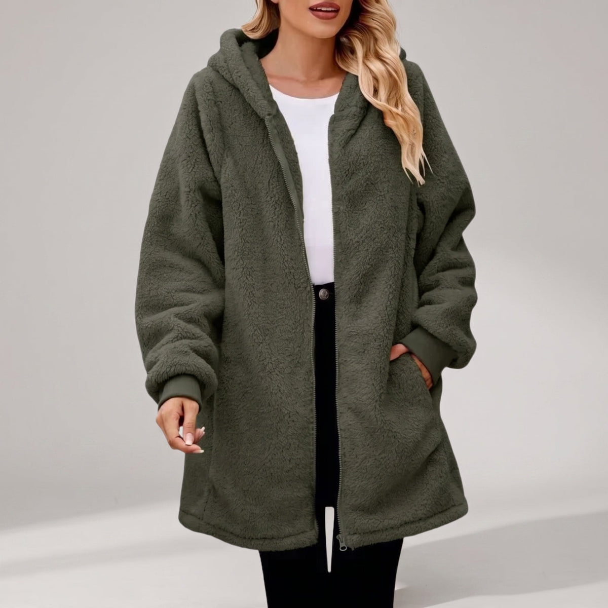 Fiorella | Hooded Fleece Zip Jacket for Women