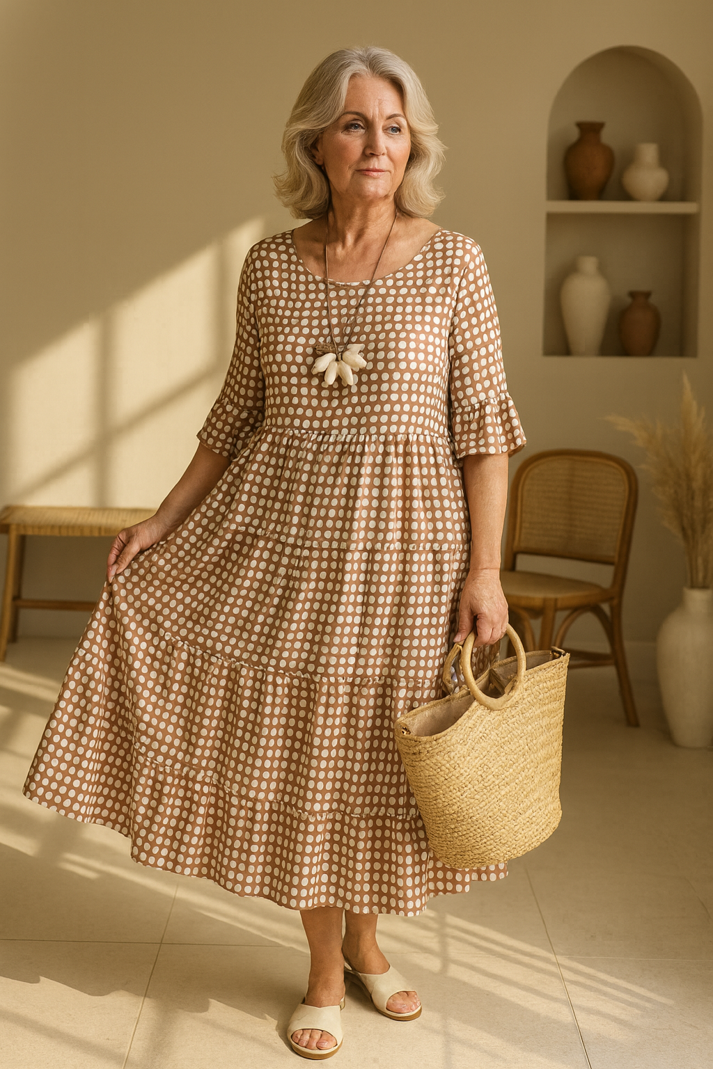 Diane | Short Sleeve Midi Dress