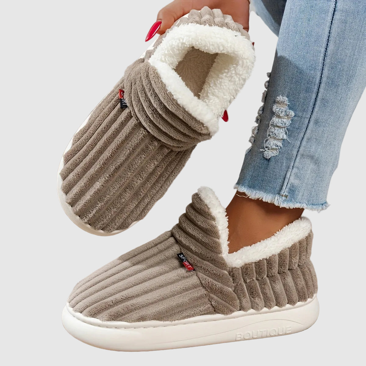 Maureen | Cozy Plush-Lined Corduroy Slippers