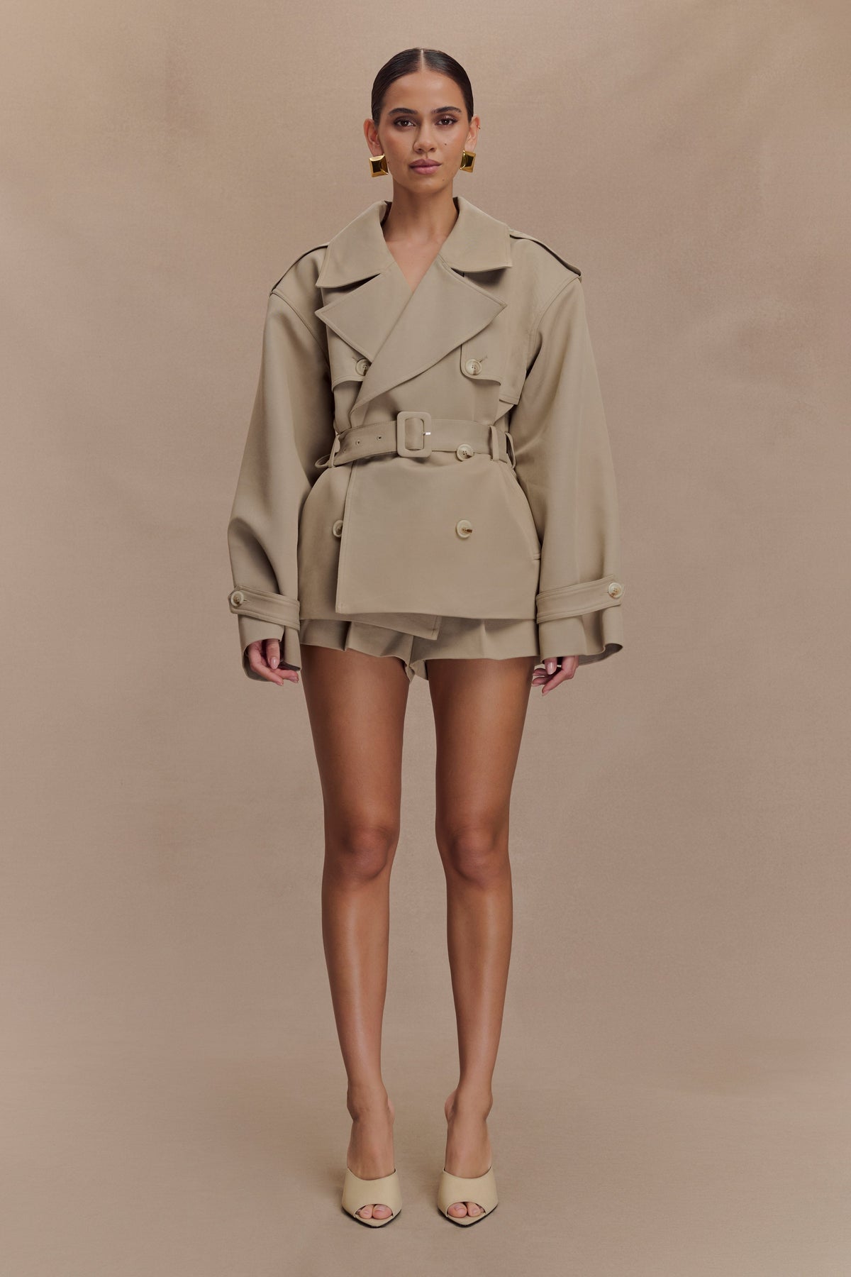 Elsje | Tailored Short Trench Coat with Classic Elegance