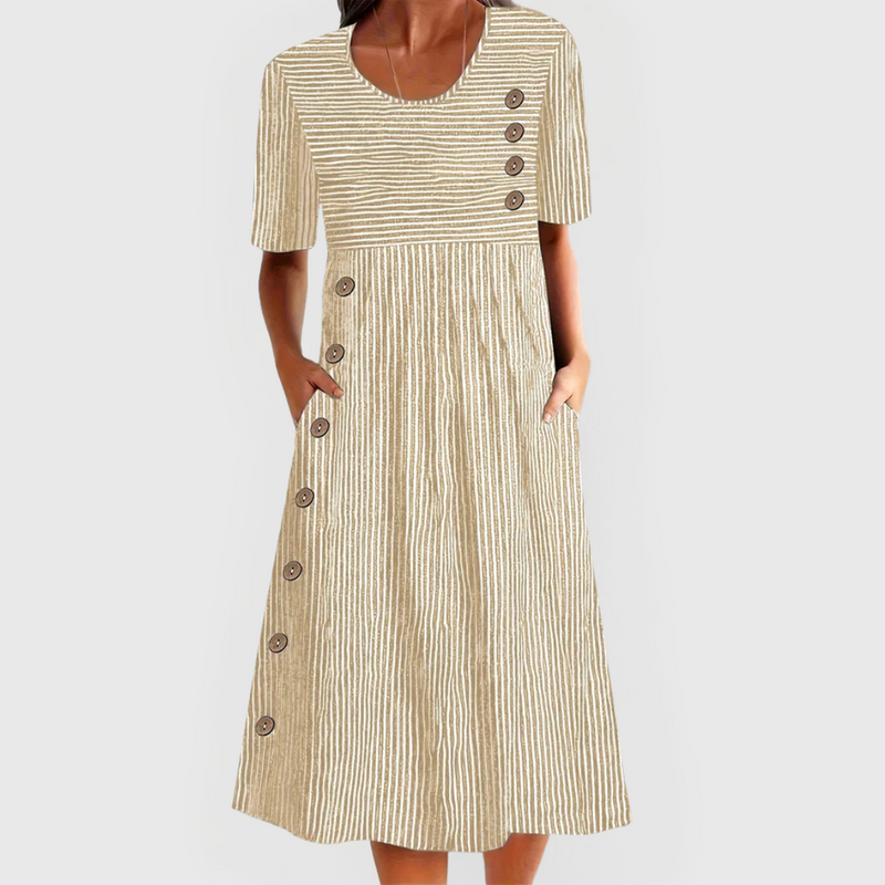 Mary | Comfortable Striped Midi Dress