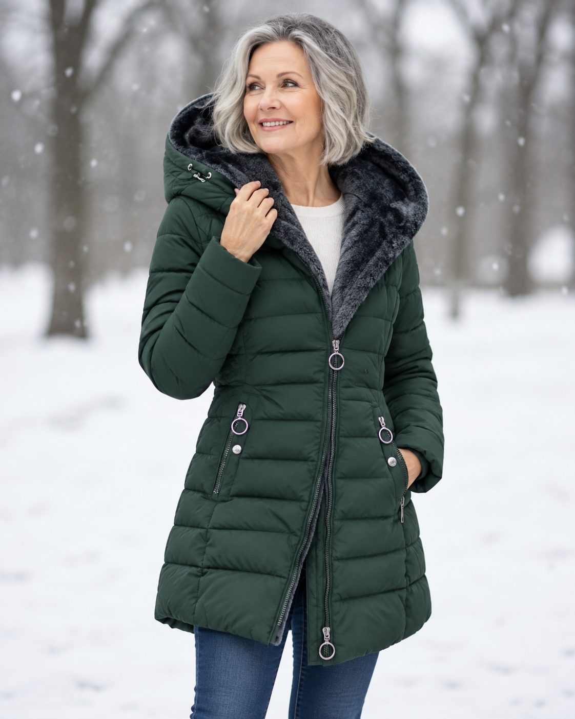 Lucette | Fleece-Lined Quilted A-Line Coat