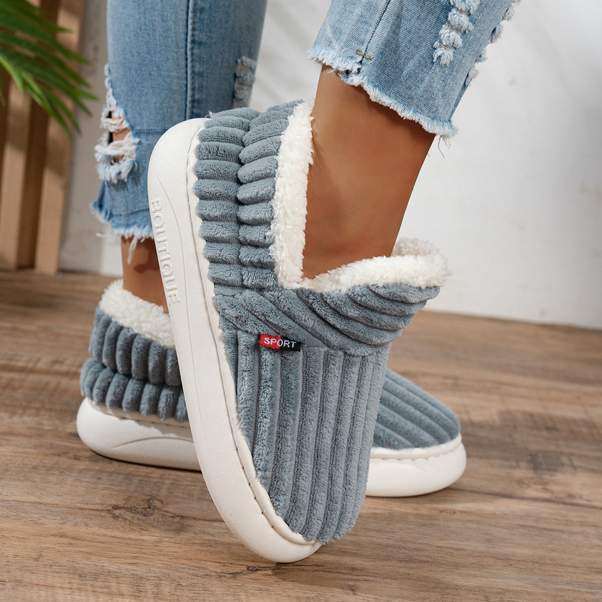 Maureen | Cozy Plush-Lined Corduroy Slippers