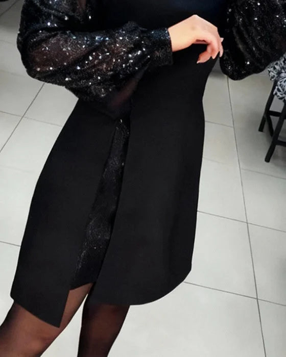 Elana | Sophisticated Sequin Sleeve Dress