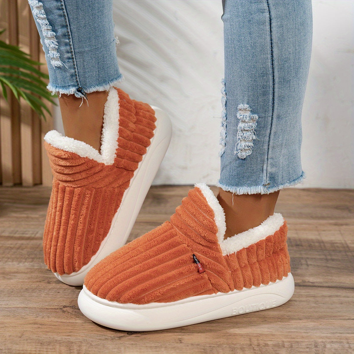 Maureen | Cozy Plush-Lined Corduroy Slippers