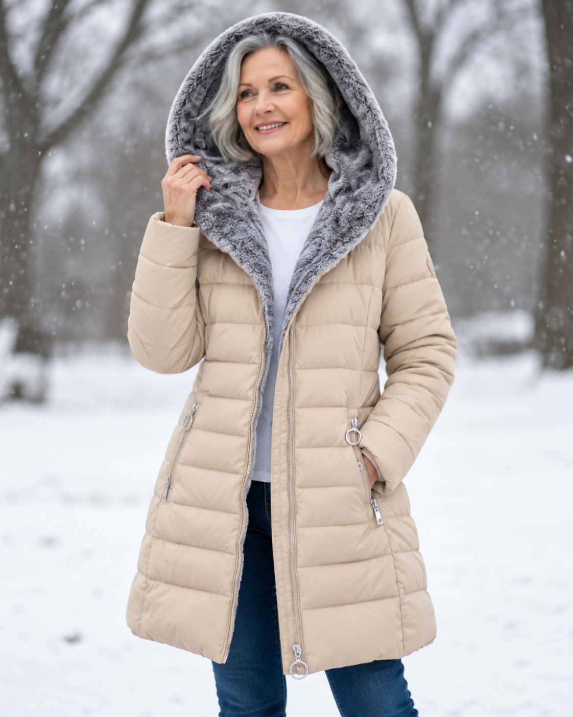 Lucette | Fleece-Lined Quilted A-Line Coat