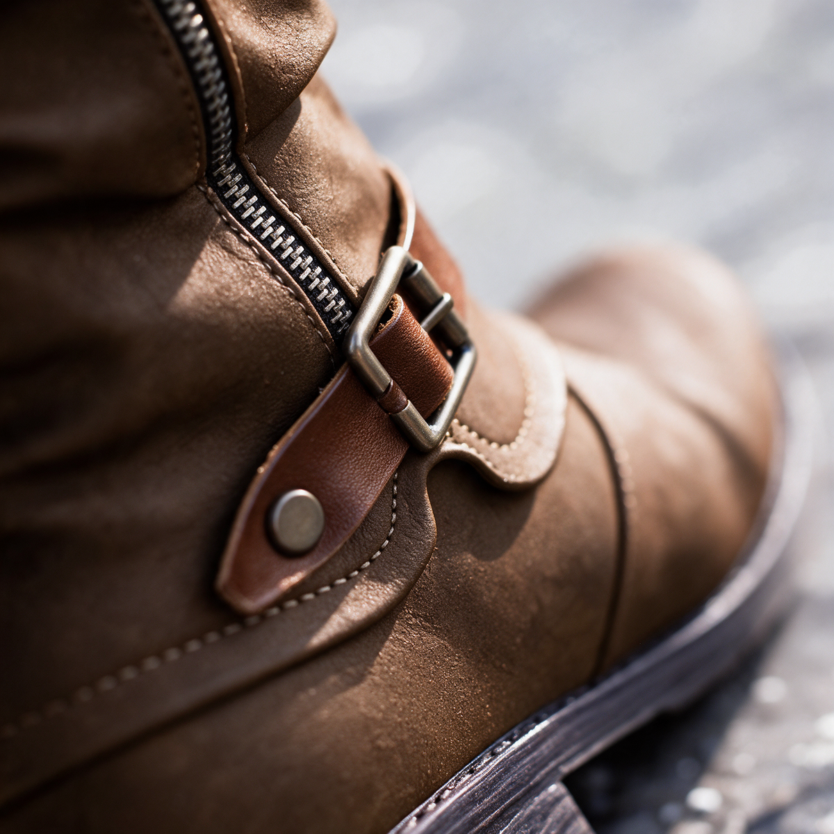 Elsie | Slouchy Mid-Calf Boots with Knit Cuff
