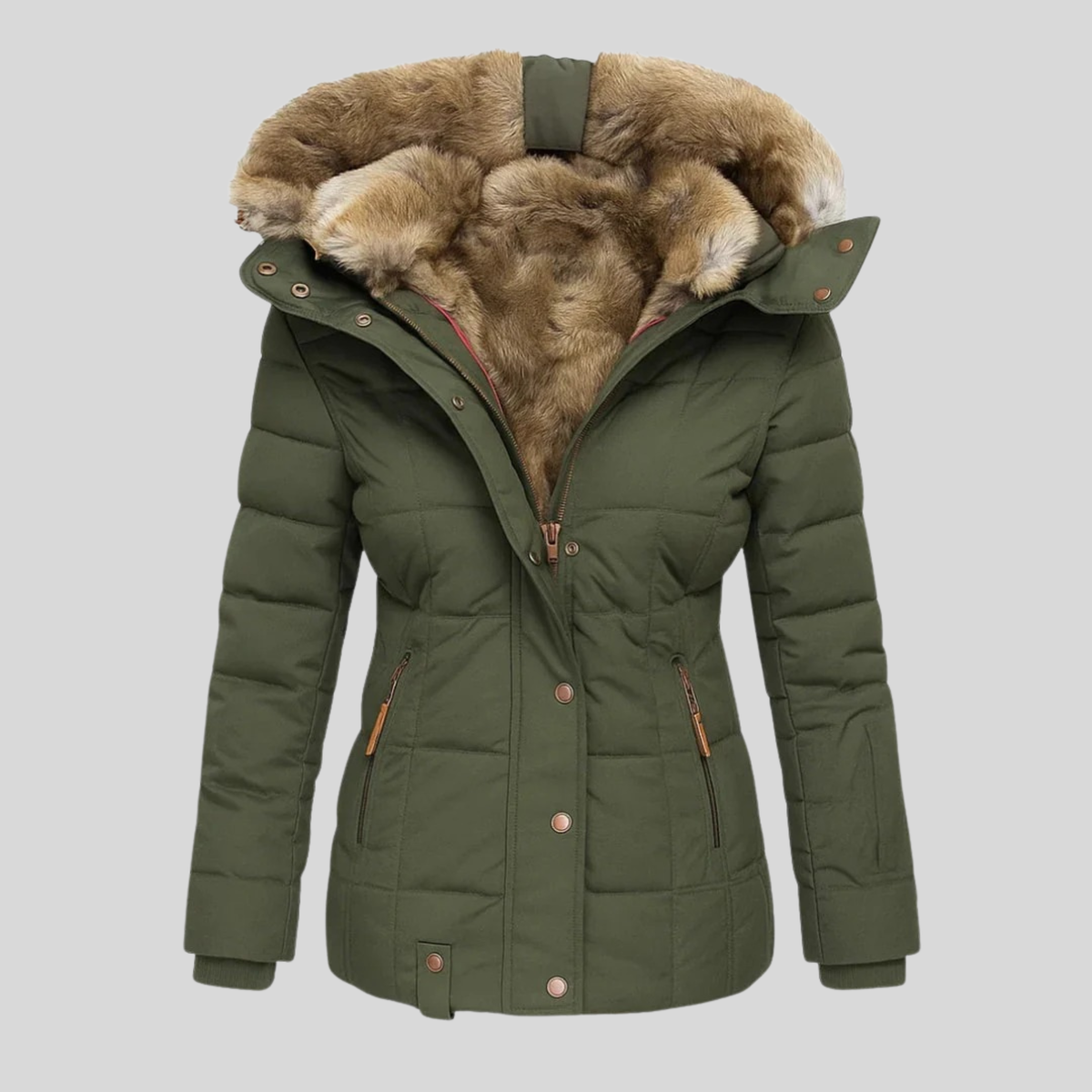 Bochra | Quilted Parka with Faux-Fur Hood