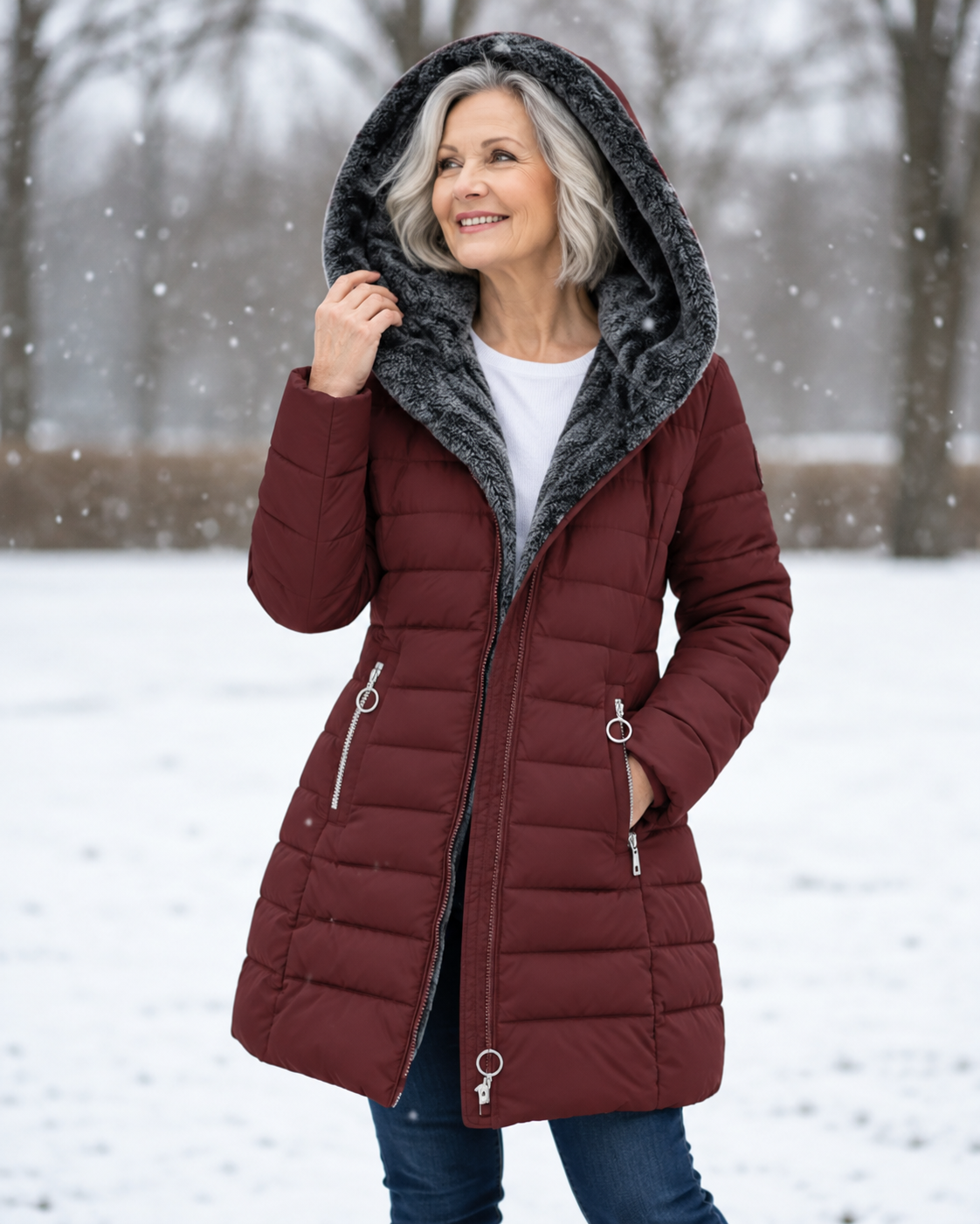 Lucette | Fleece-Lined Quilted A-Line Coat