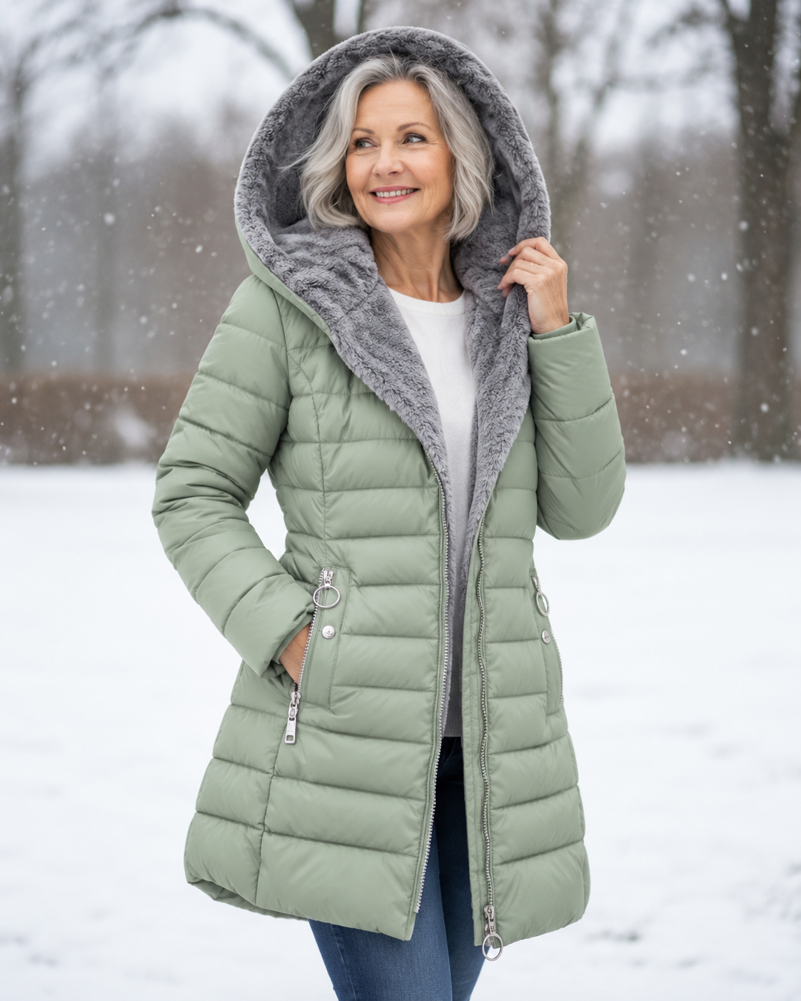 Lucette | Fleece-Lined Quilted A-Line Coat