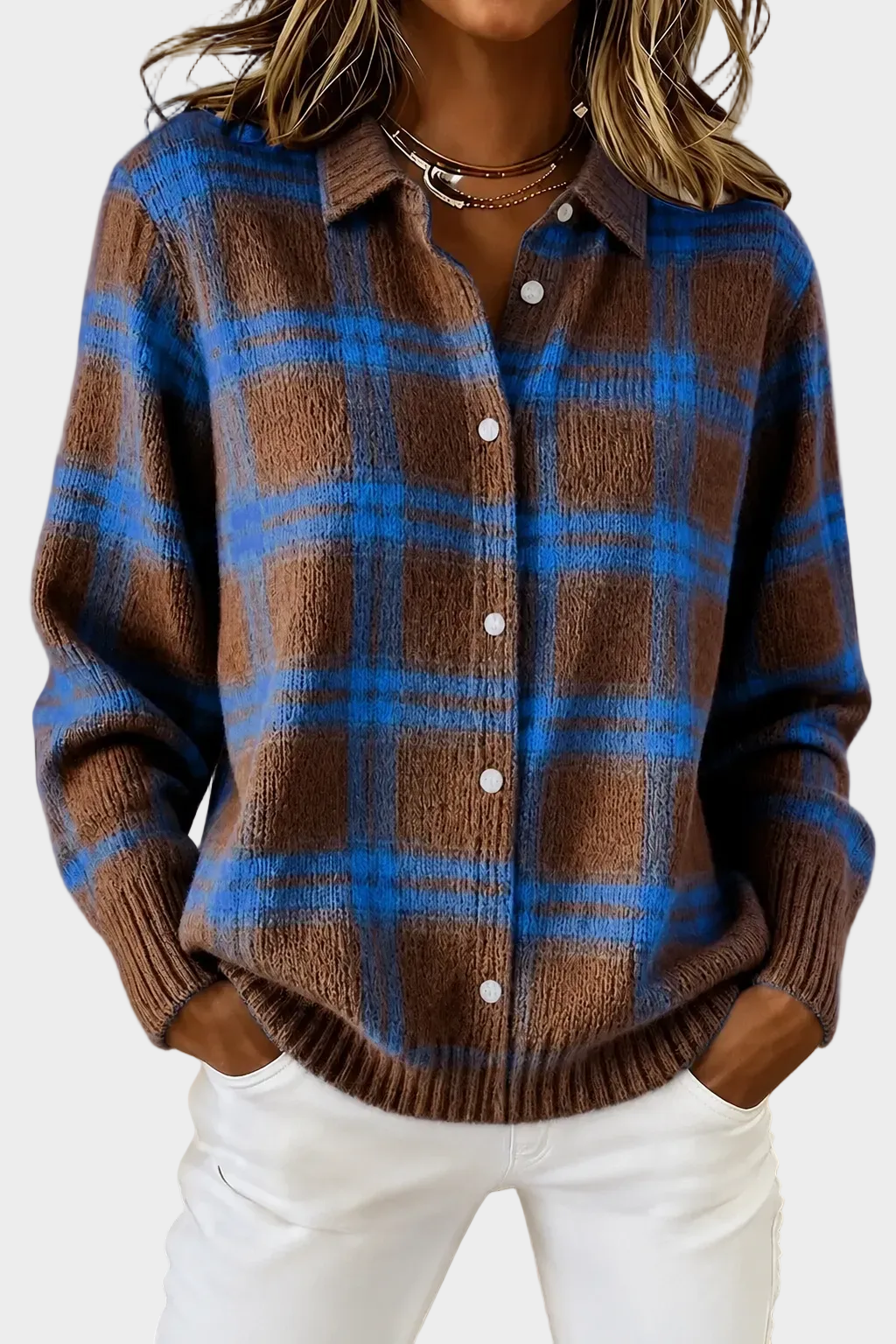 Lumi | Elegant Plaid Cardigan