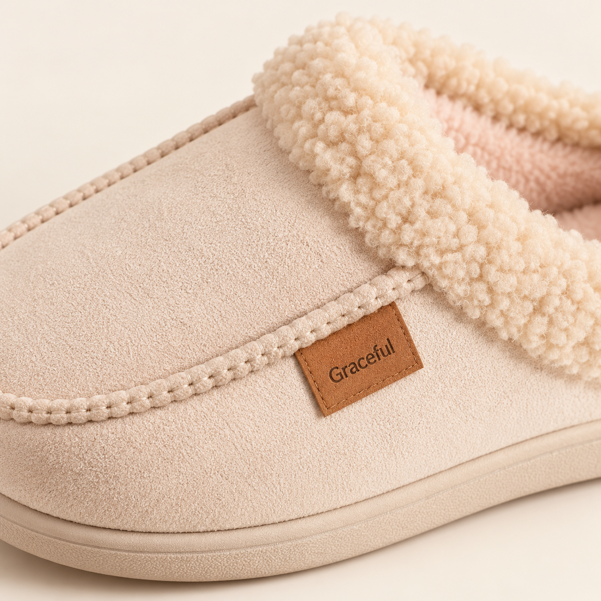 Aurora | Cozy Teddy-Collar Slippers