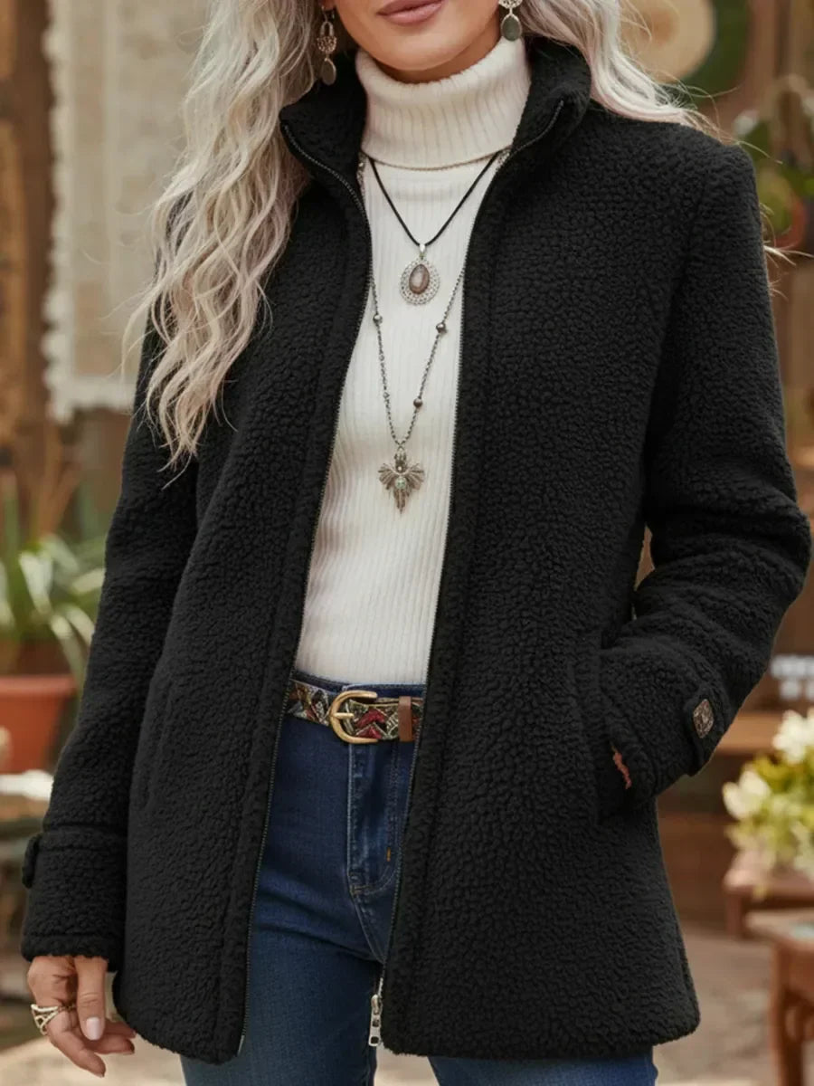 Cassandra | Soft, elegant zip-up jacket