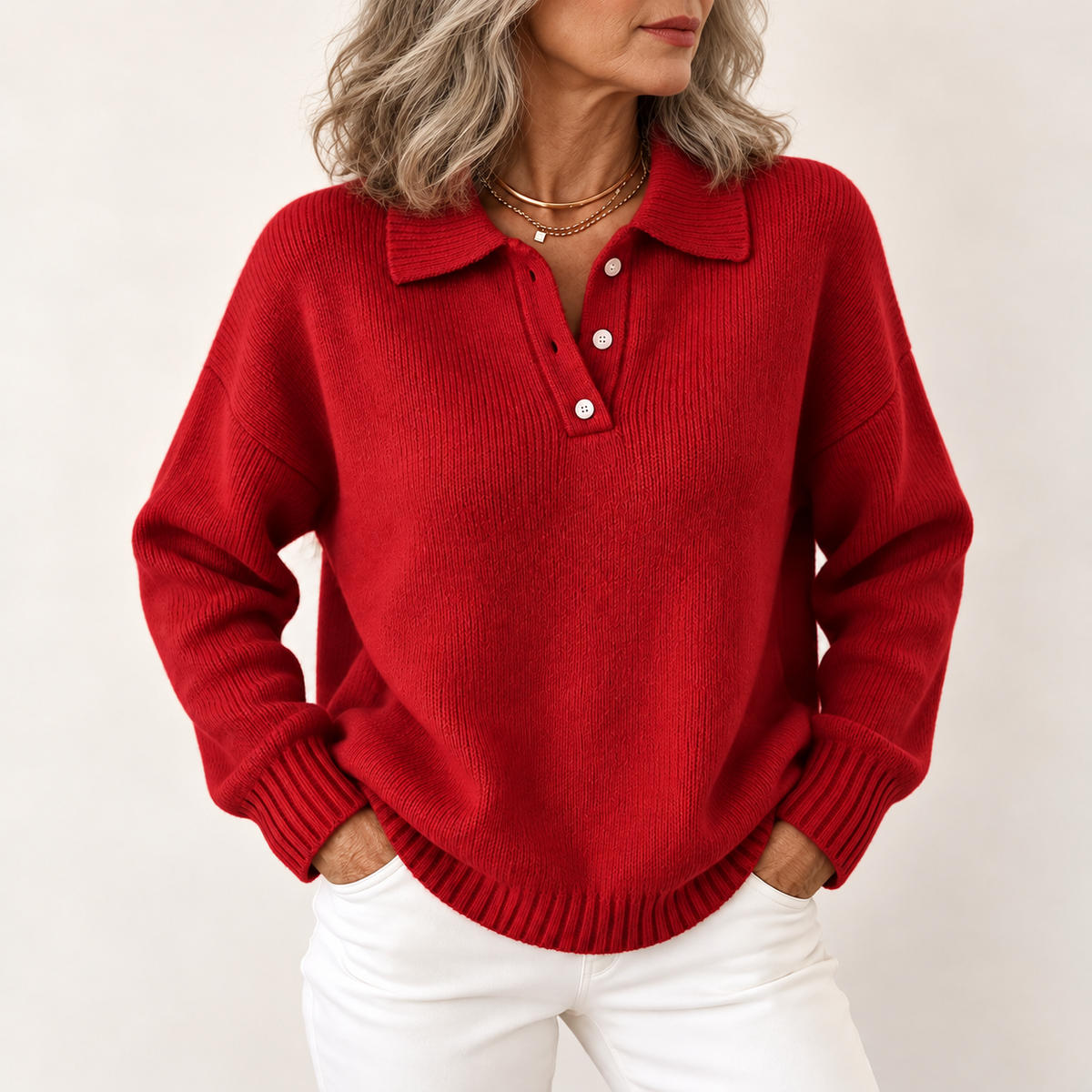 Marvelle | Chic Polo Knit Sweater
