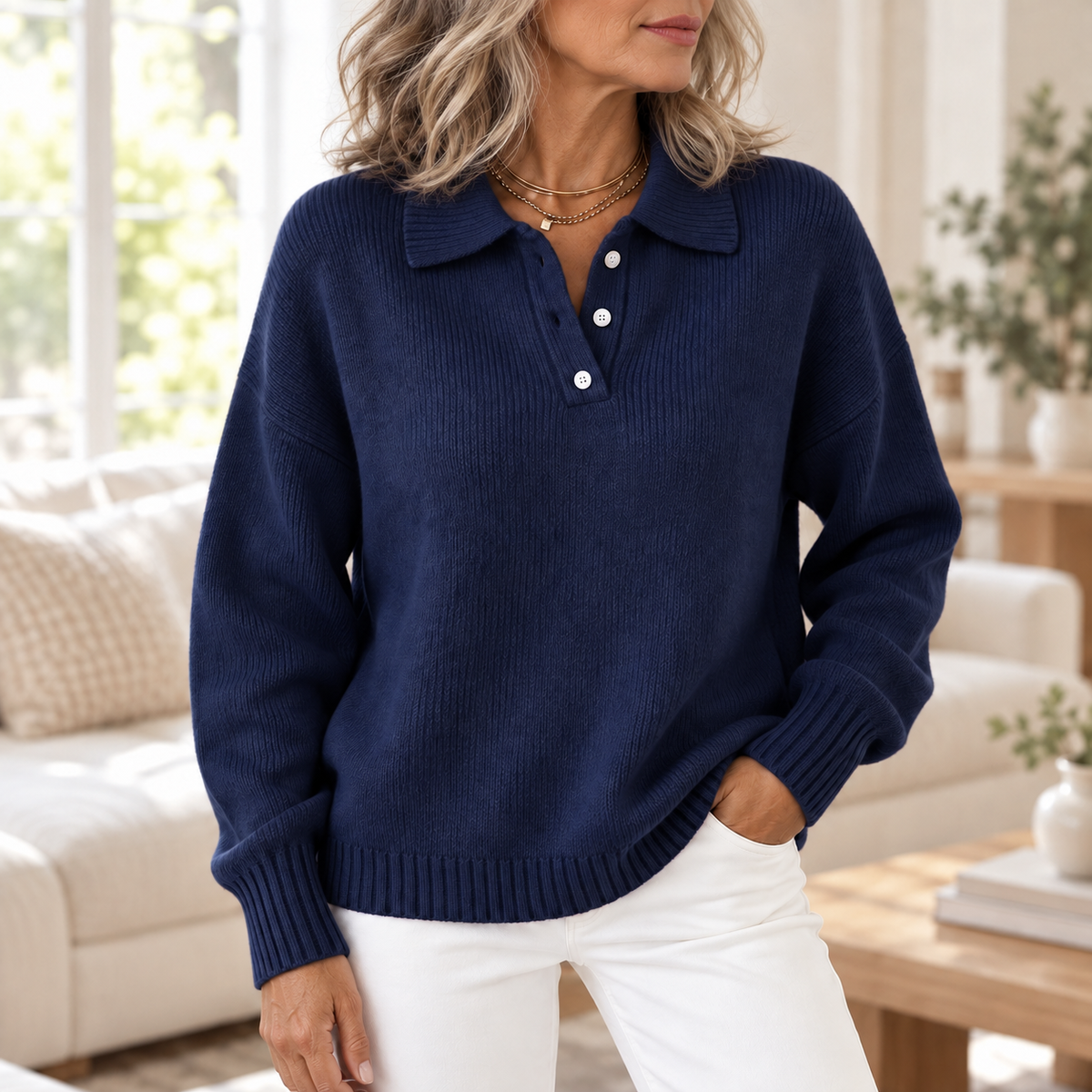 Marvelle | Chic Polo Knit Sweater