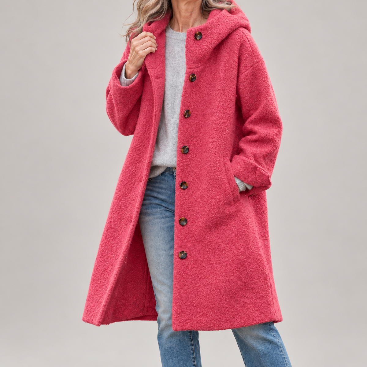 Eleanor | Cozy Longline Hooded Fleece Coat