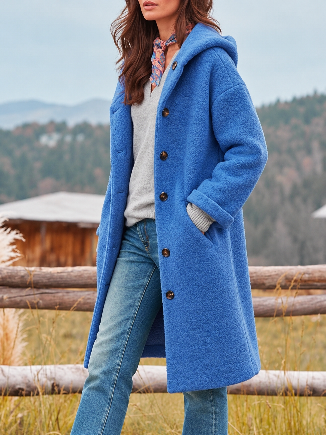 Eleanor | Cozy Longline Hooded Fleece Coat
