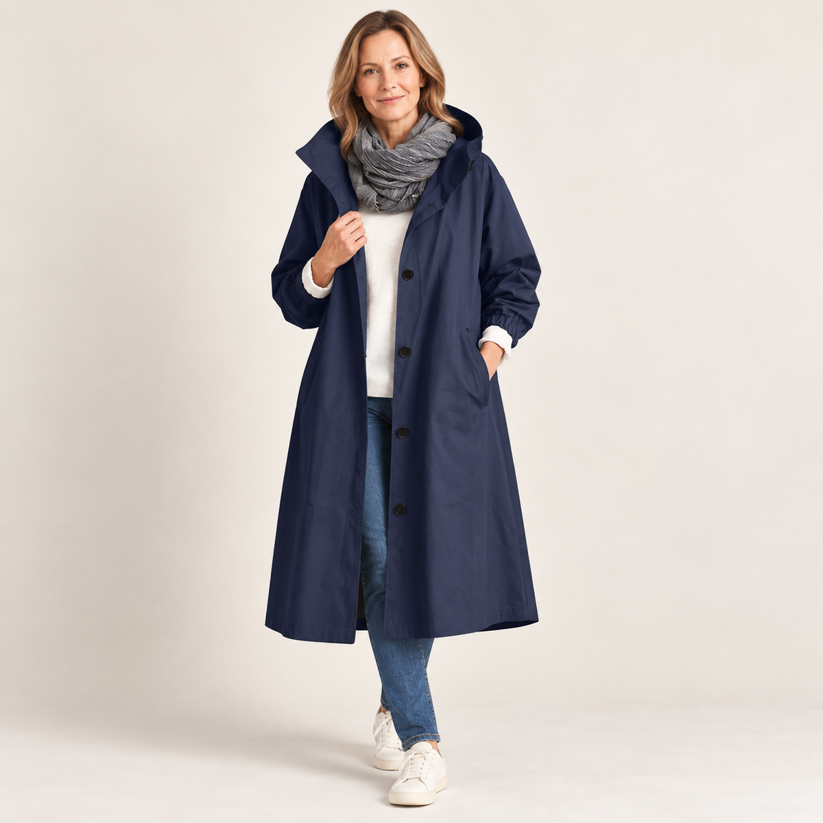 Gisèle | Elegant Hooded Trench Coat
