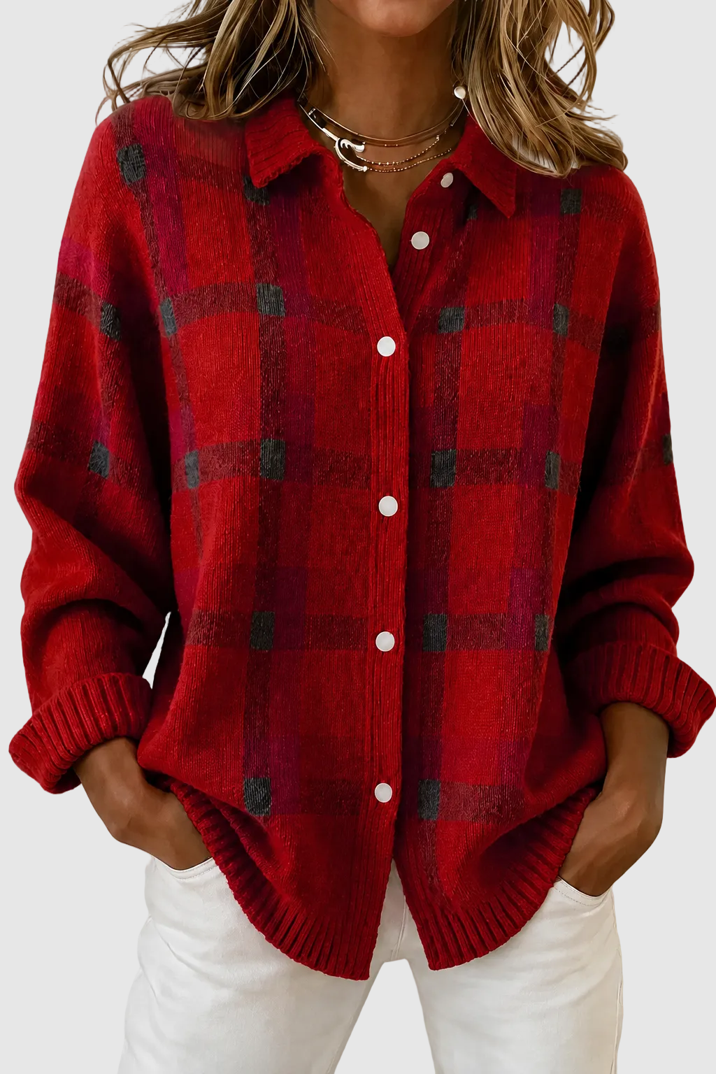 Lumi | Elegant Plaid Cardigan