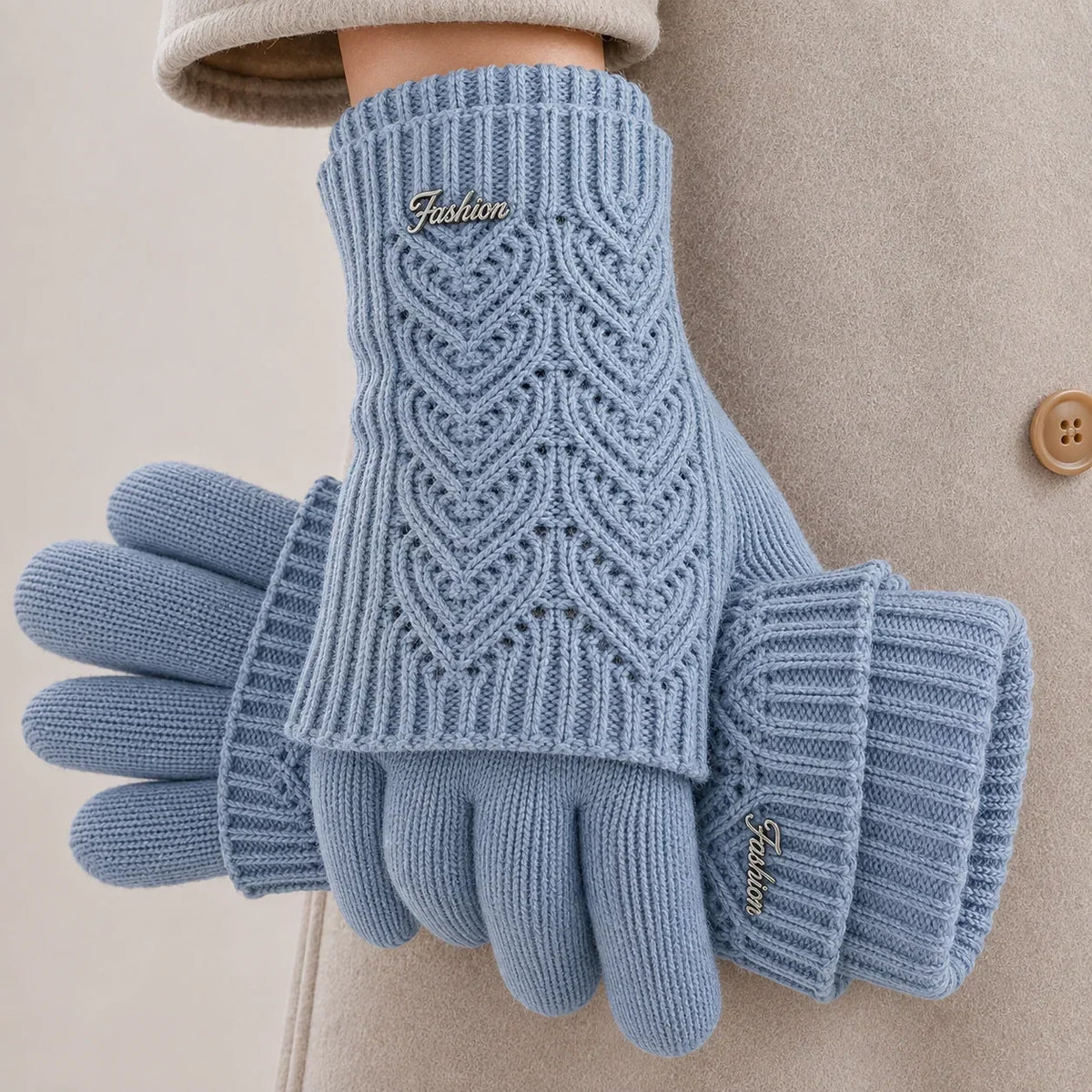 Edith | Warm Cable-Knit Gloves
