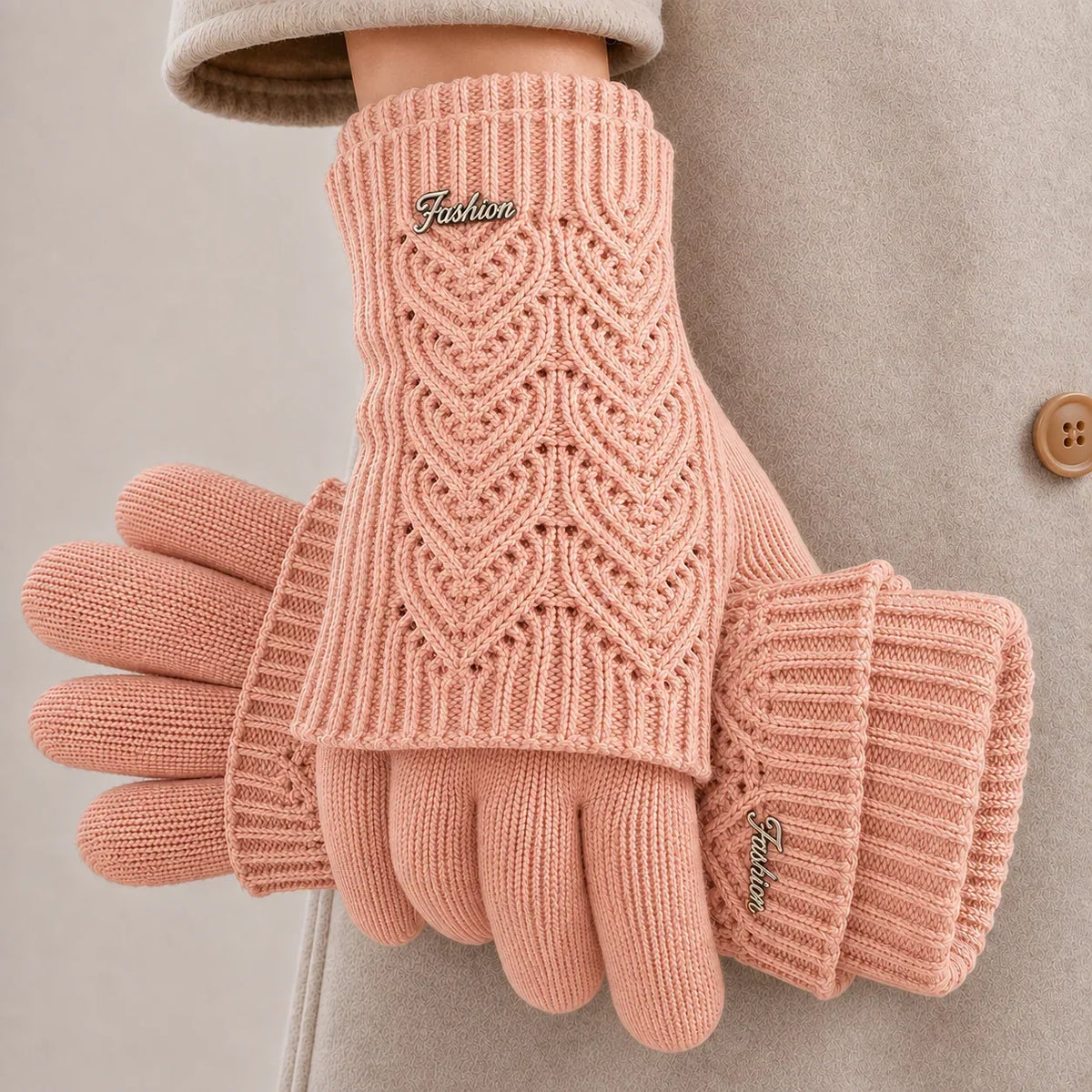 Edith | Warm Cable-Knit Gloves