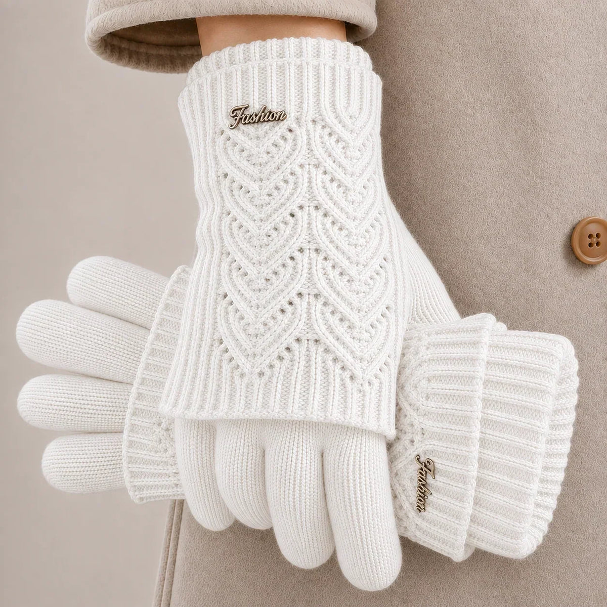 Edith | Warm Cable-Knit Gloves