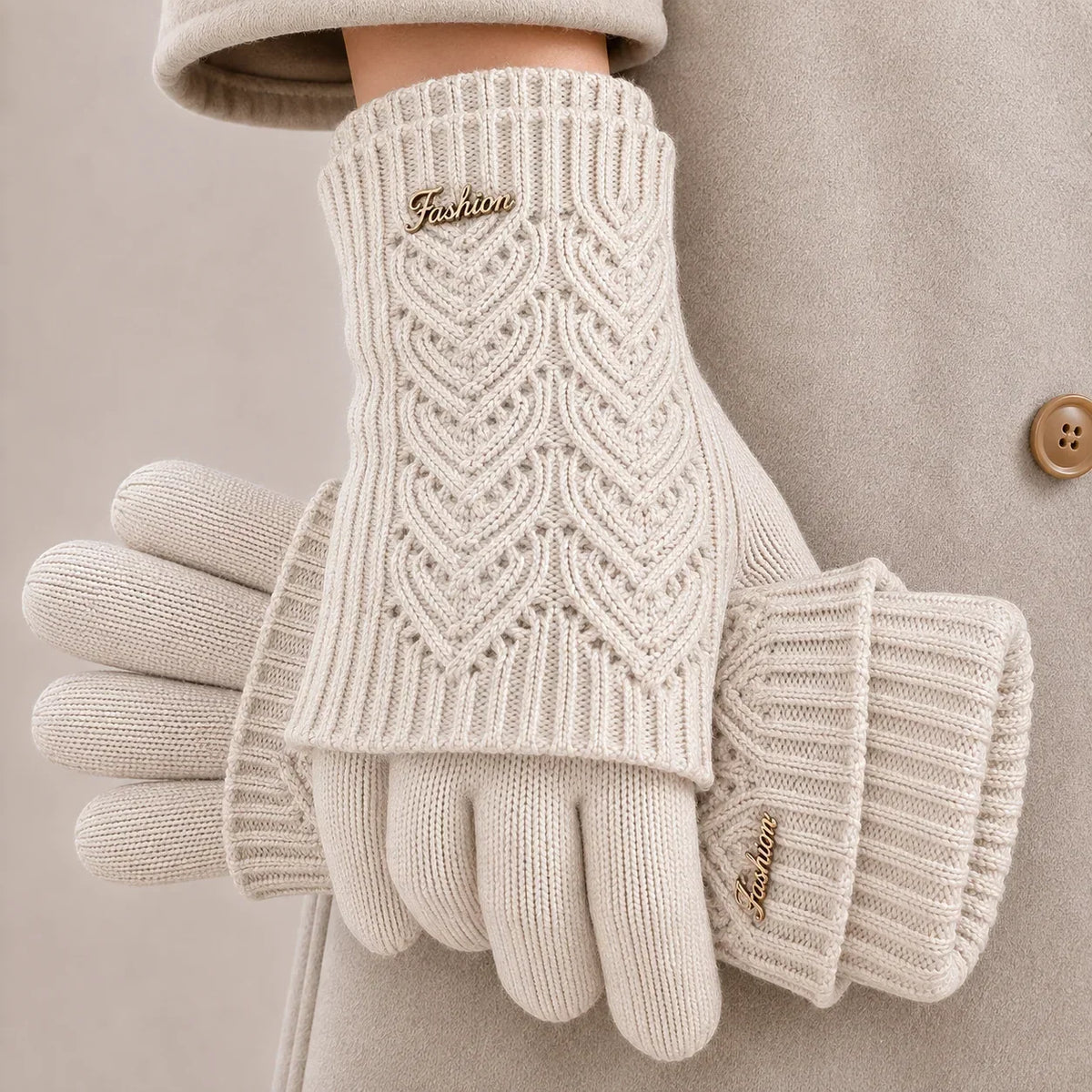 Edith | Warm Cable-Knit Gloves