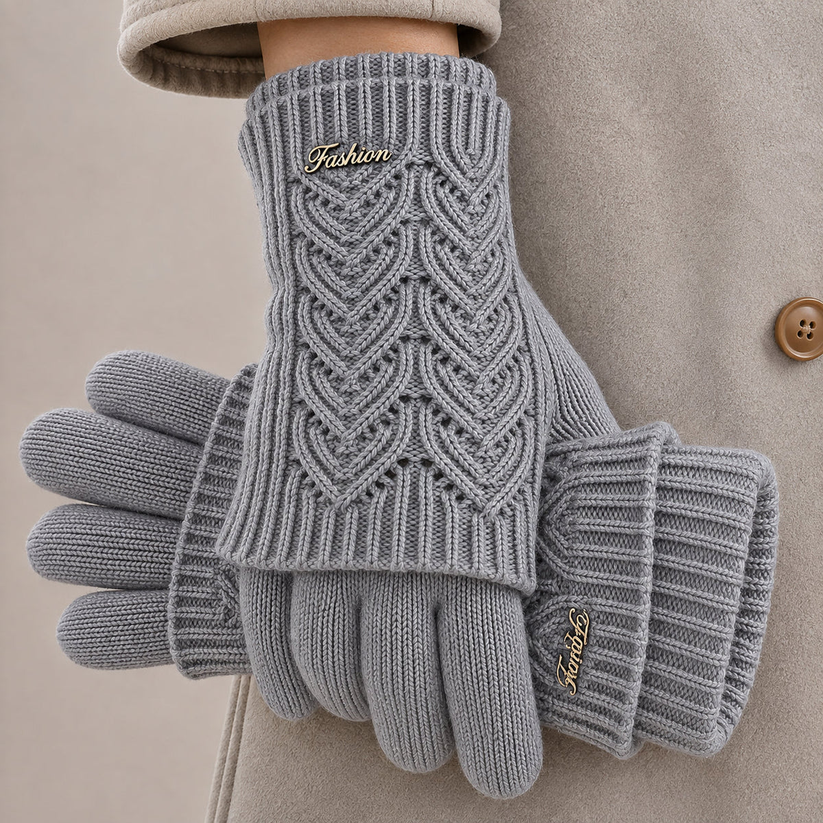 Edith | Warm Cable-Knit Gloves