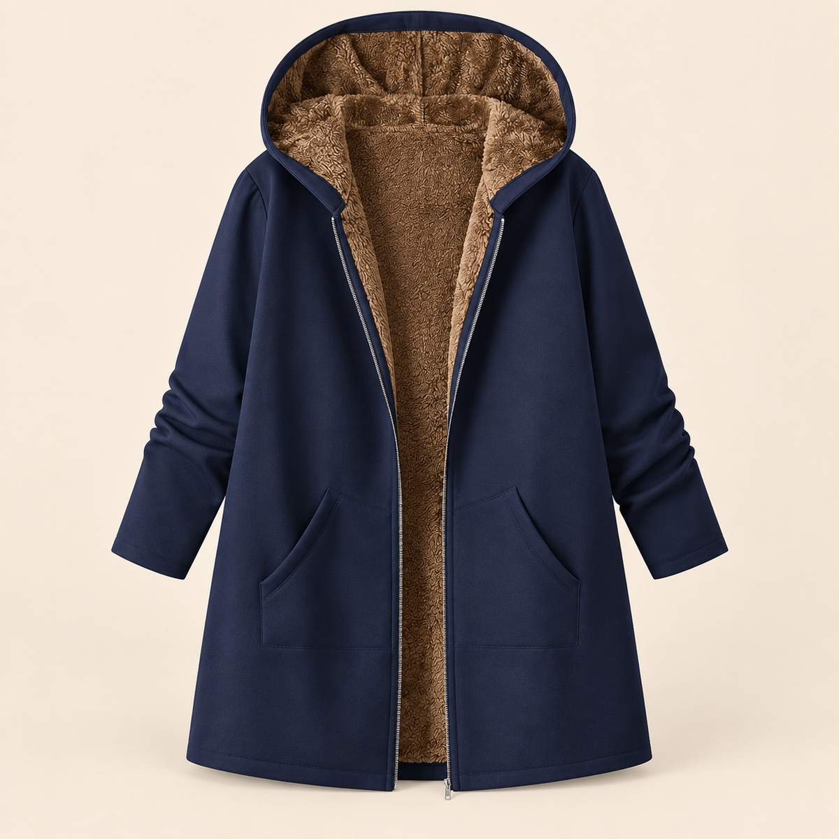 Evelyn™ | Cozy Sherpa-Lined Hooded Coat