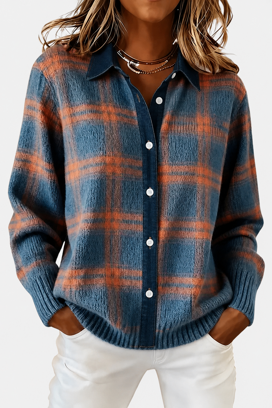 Lumi | Elegant Plaid Cardigan