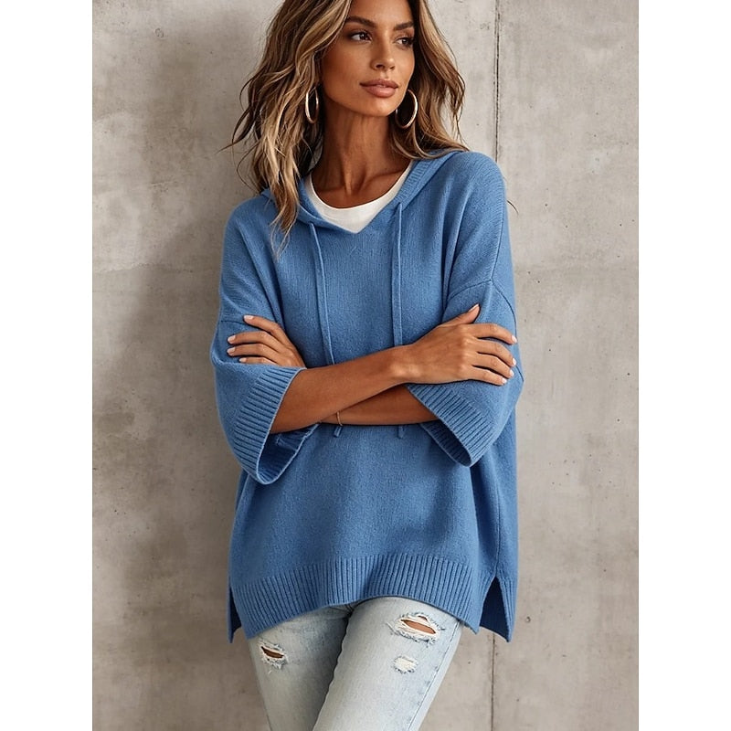 Avery | Relaxed Hooded Knit Sweater