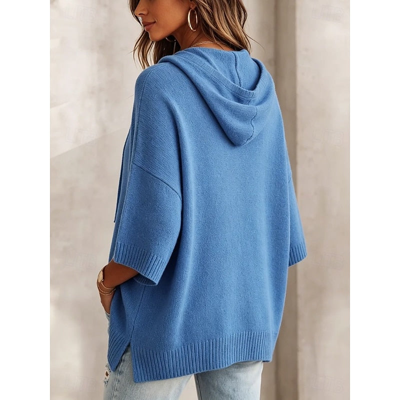 Avery | Relaxed Hooded Knit Sweater