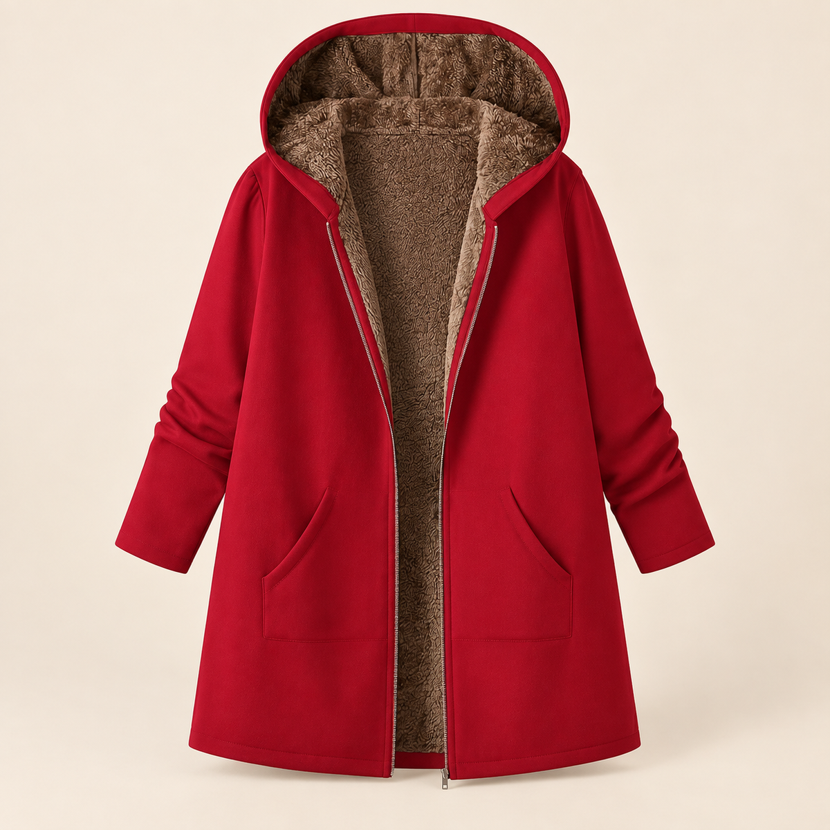 Evelyn™ | Cozy Sherpa-Lined Hooded Coat