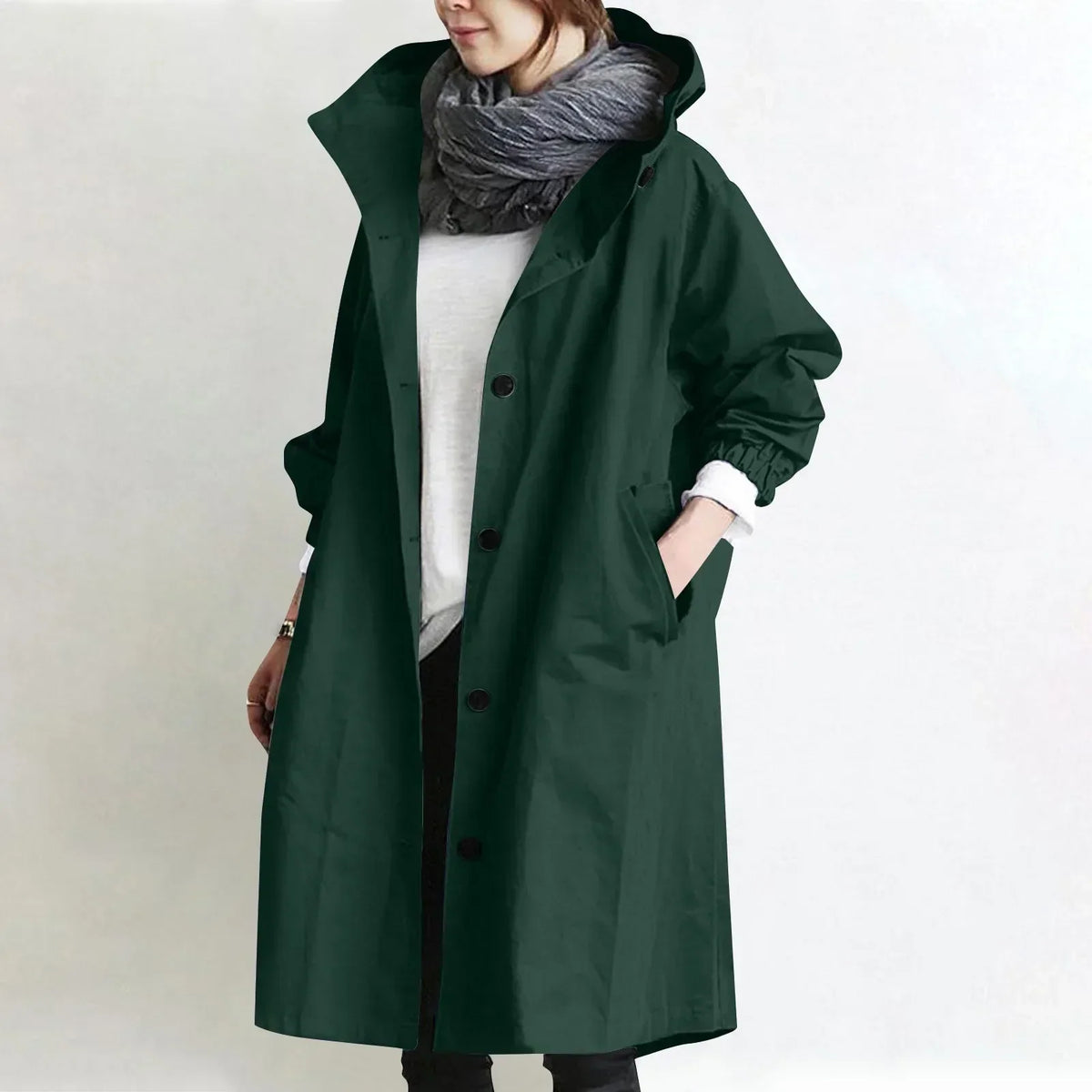 Gisèle | Elegant Hooded Trench Coat