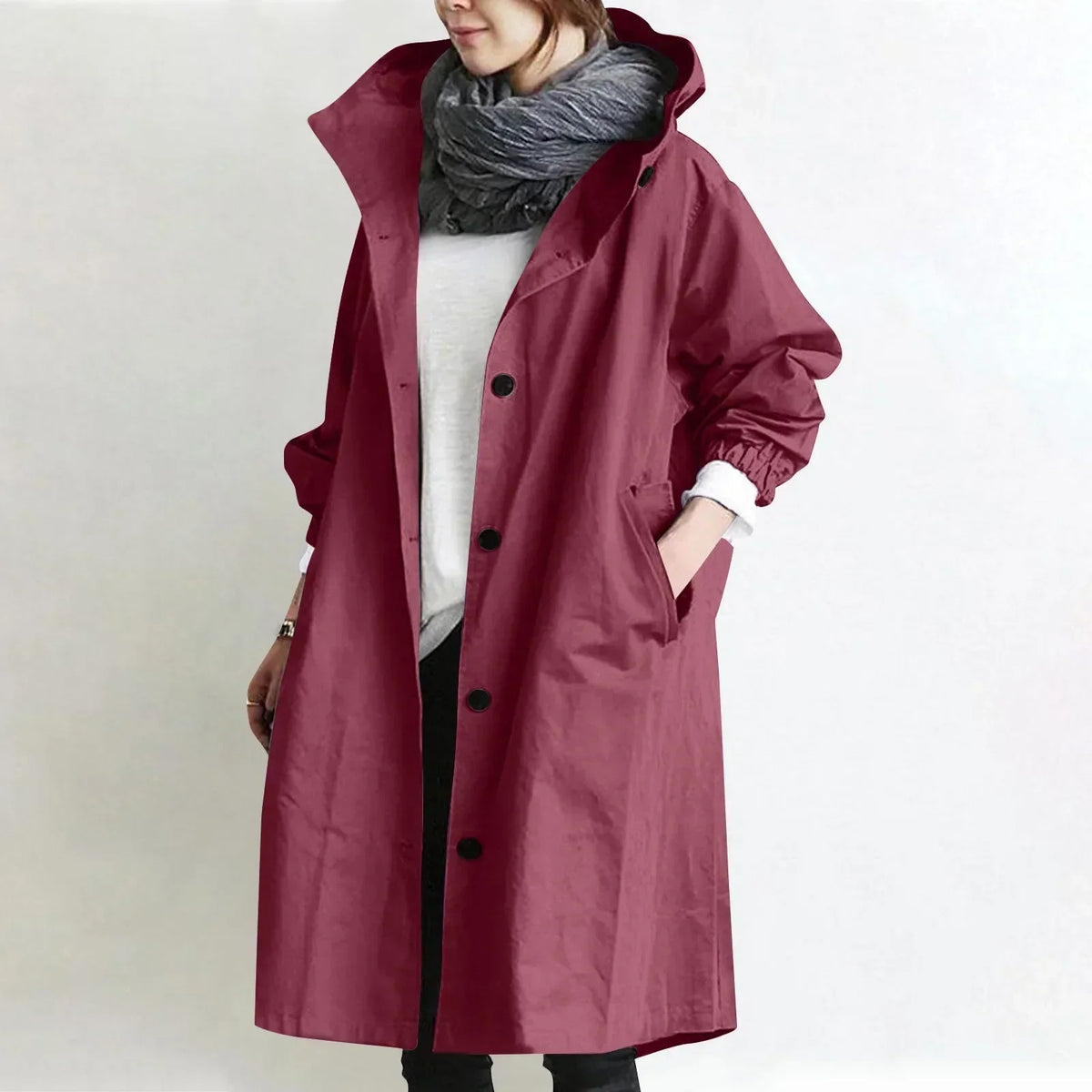 Gisèle | Elegant Hooded Trench Coat