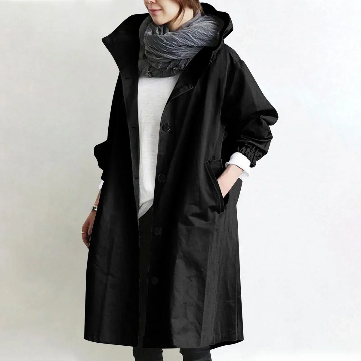 Gisèle | Elegant Hooded Trench Coat