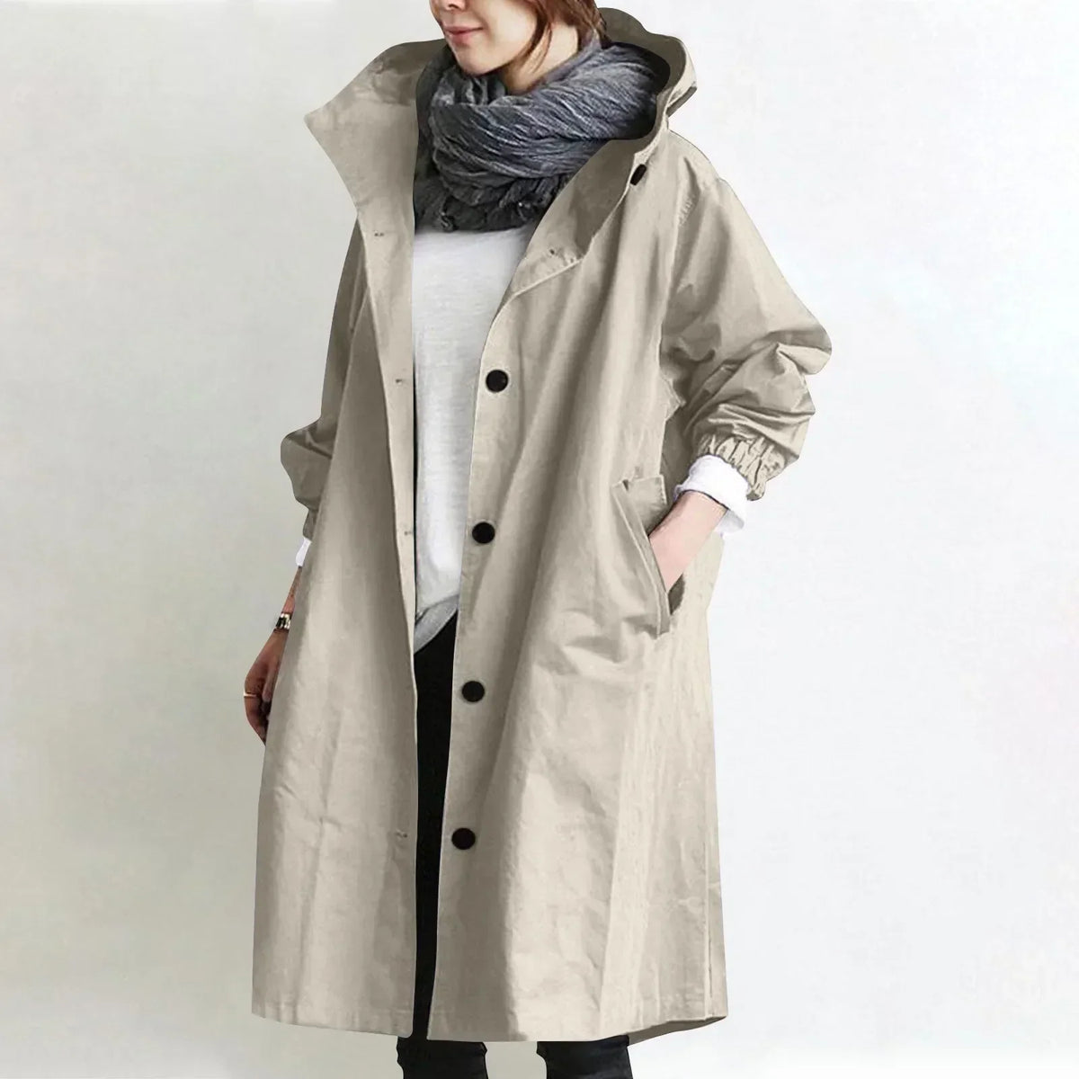 Gisèle | Elegant Hooded Trench Coat