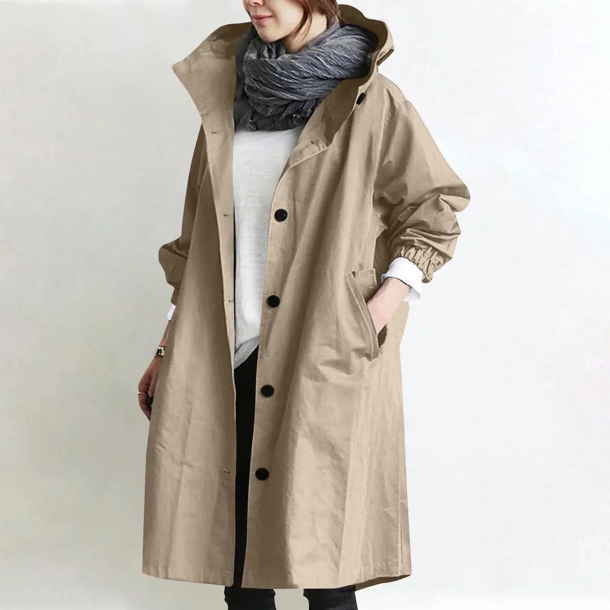 Gisèle | Elegant Hooded Trench Coat