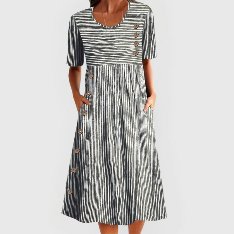 Mary | Comfortable Striped Midi Dress
