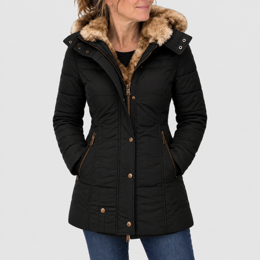 Bochra | Quilted Parka with Faux-Fur Hood