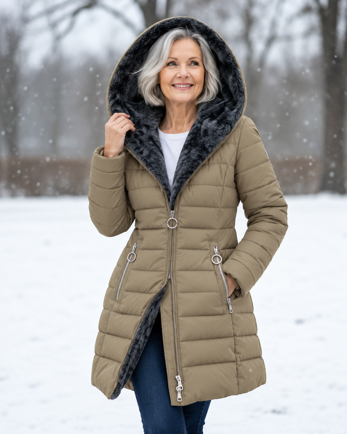 Lucette | Fleece-Lined Quilted A-Line Coat