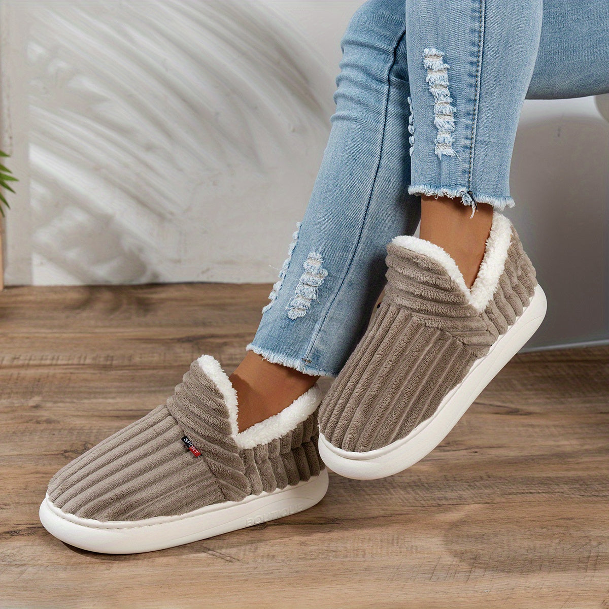 Maureen | Cozy Plush-Lined Corduroy Slippers