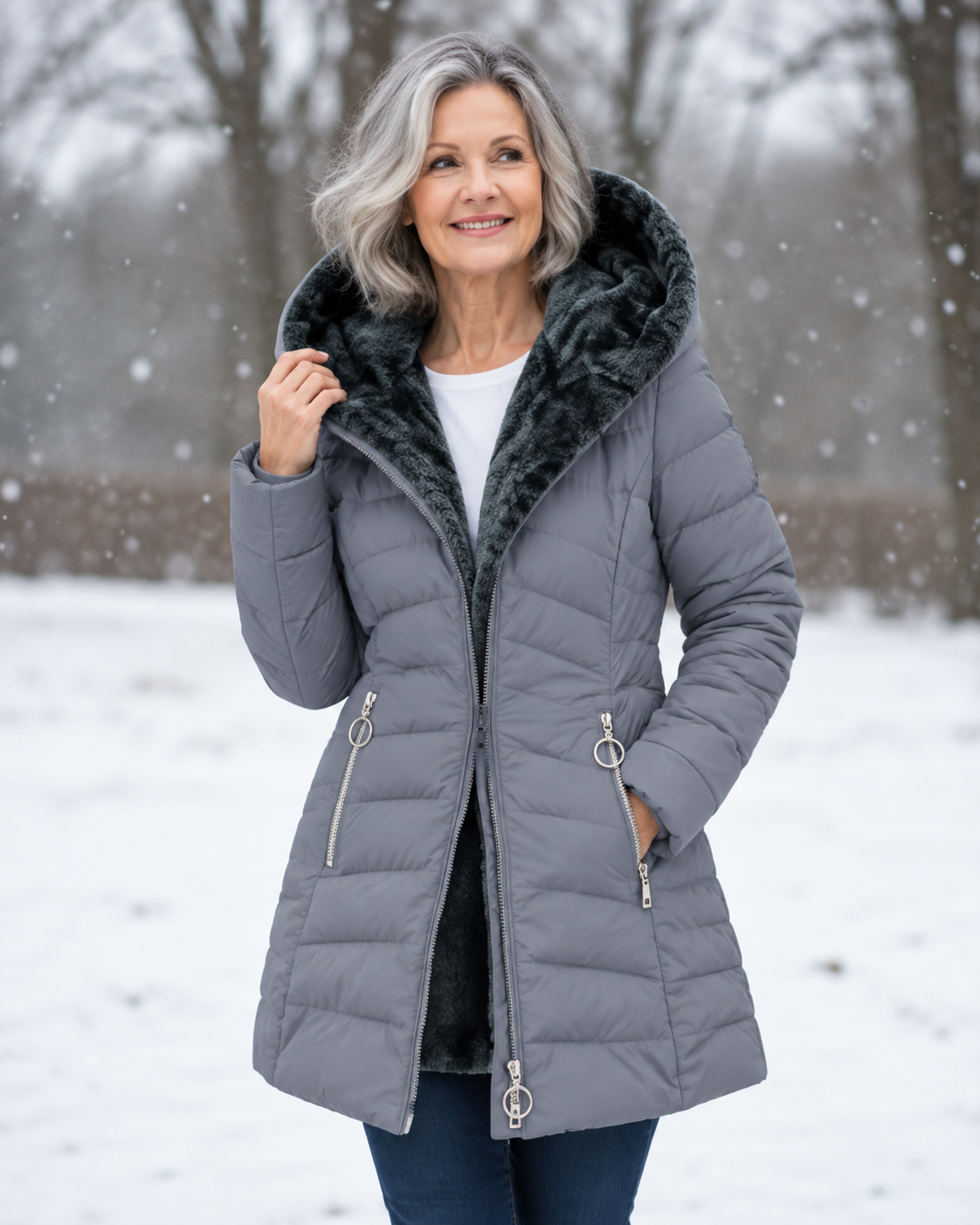 Lucette | Fleece-Lined Quilted A-Line Coat