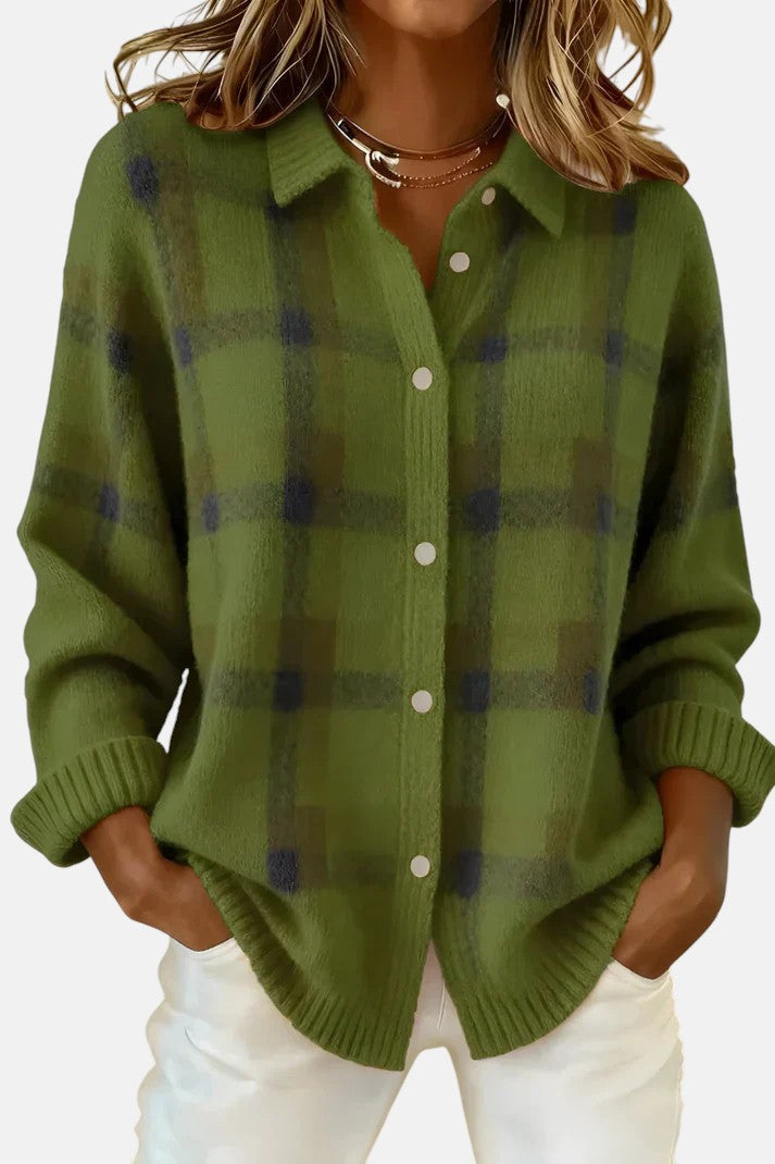 Lumi | Elegant Plaid Cardigan