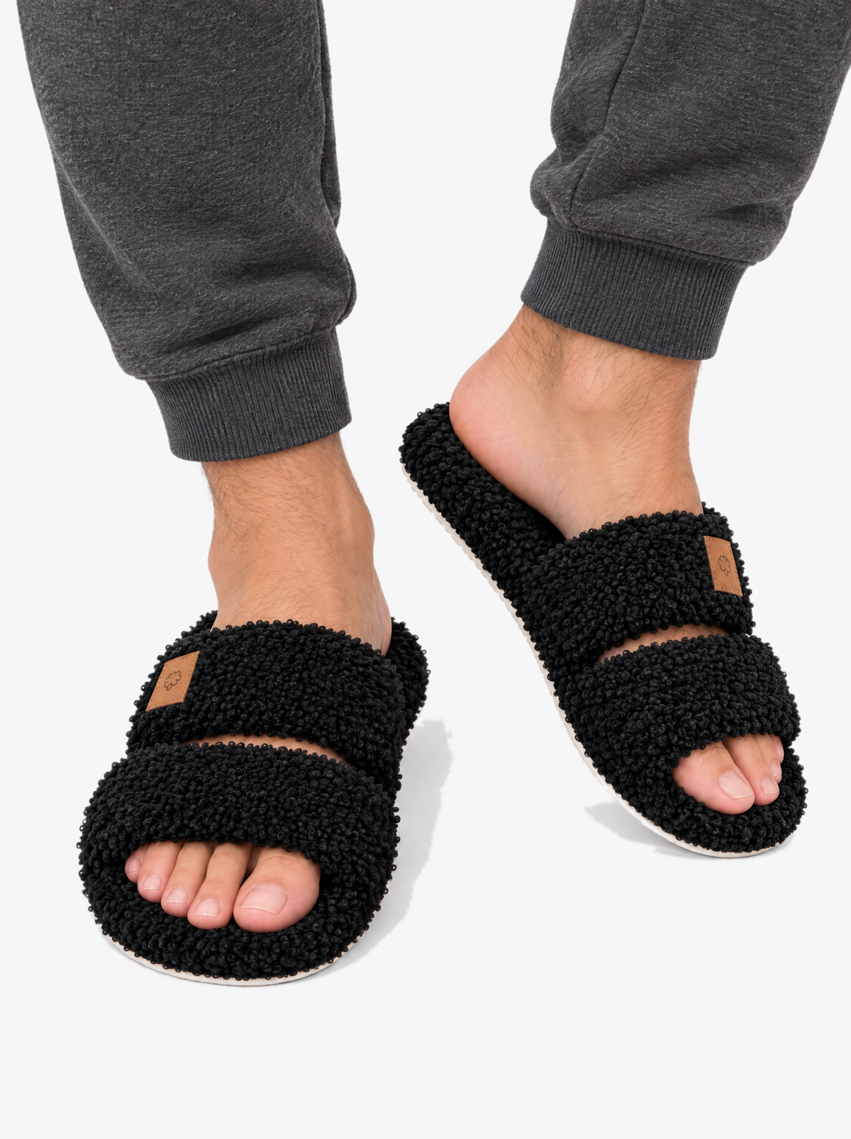 Nola | Two-Strap Teddy Slide Slippers