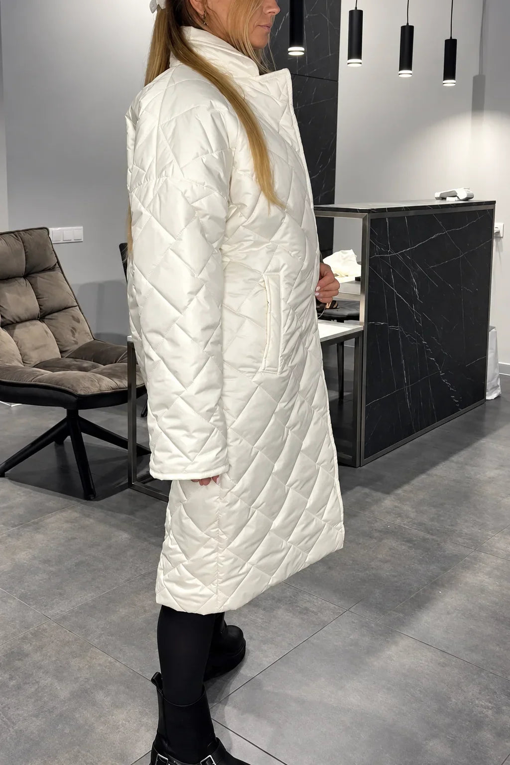 Andrée | Quilted Coat with Leopard Lining
