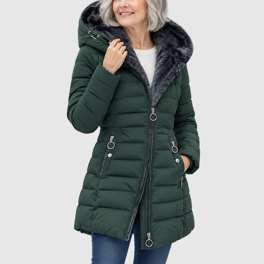 Lucette | Fleece-Lined Quilted A-Line Coat