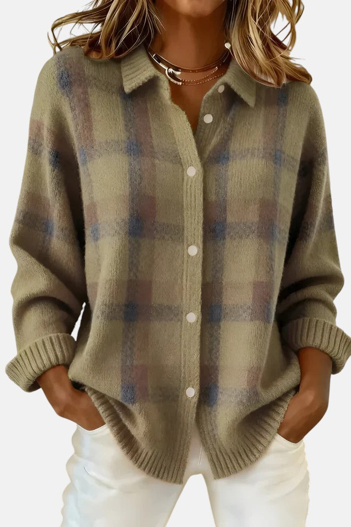 Lumi | Elegant Plaid Cardigan